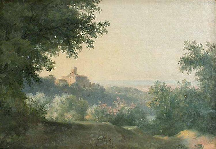 Pierre-Henri de Valenciennes View of the Palace of Nemi. Norge oil painting art